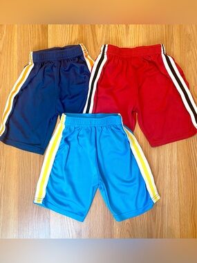 🏀3T BOYS TODDLER BASKETBALL SHORTS MESH SUMMER SHORTS PACK OF 3! RED BLUE MULTI
